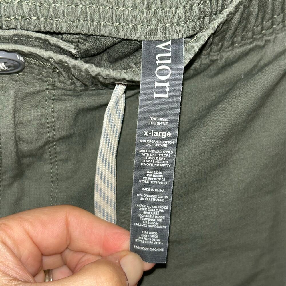 Vuori XL Ripstop Pants army green cotton ripstop Drawstring Casual - Picture 4 of 8